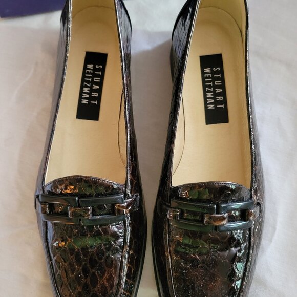 STUART WEITZMAN Women's Hornsby Patent Leather Flats Size 8.5 M Color = Cola - Picture 6 of 7